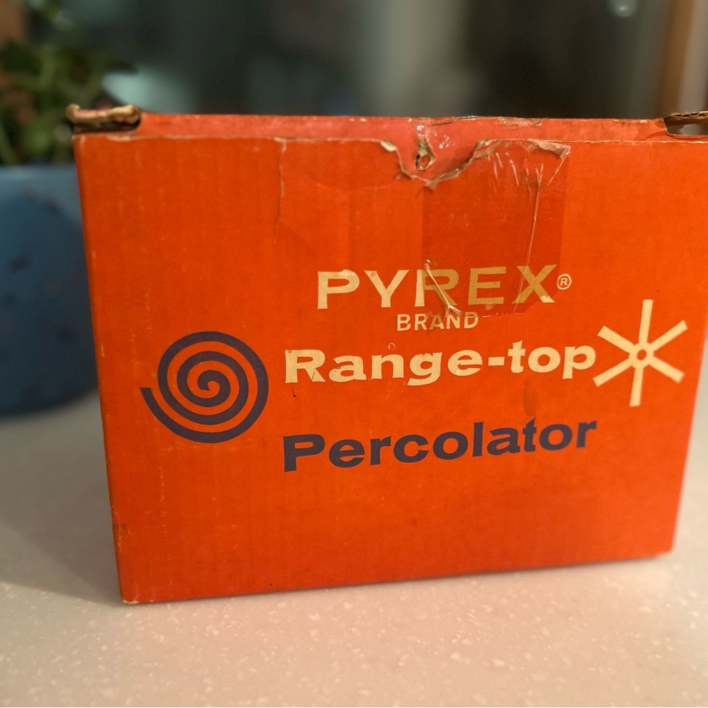 1950’s Vintage Pyrex Range-top Percolator in Original Box NEVER USED